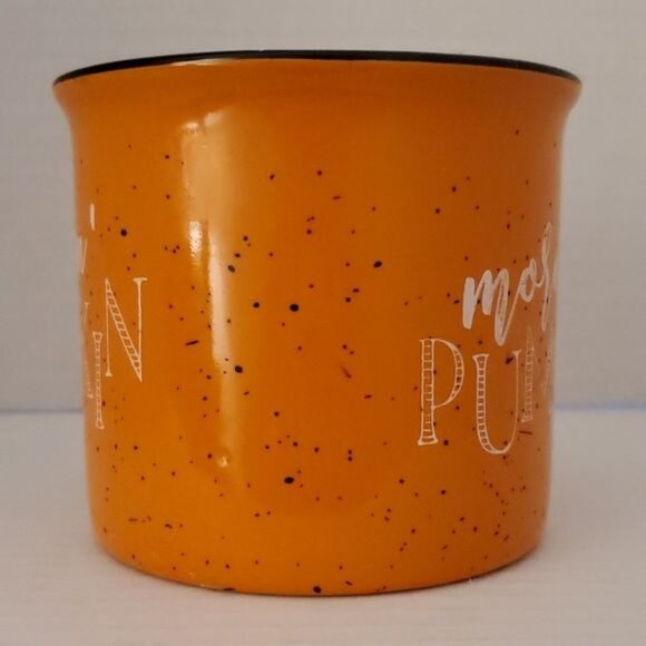 Orange Ceramic Mornin' Pumpkin 15 oz Cup Mug Fall Coffee Tea Hot Cocoa CHOCOLATE - Picture 5 of 12
